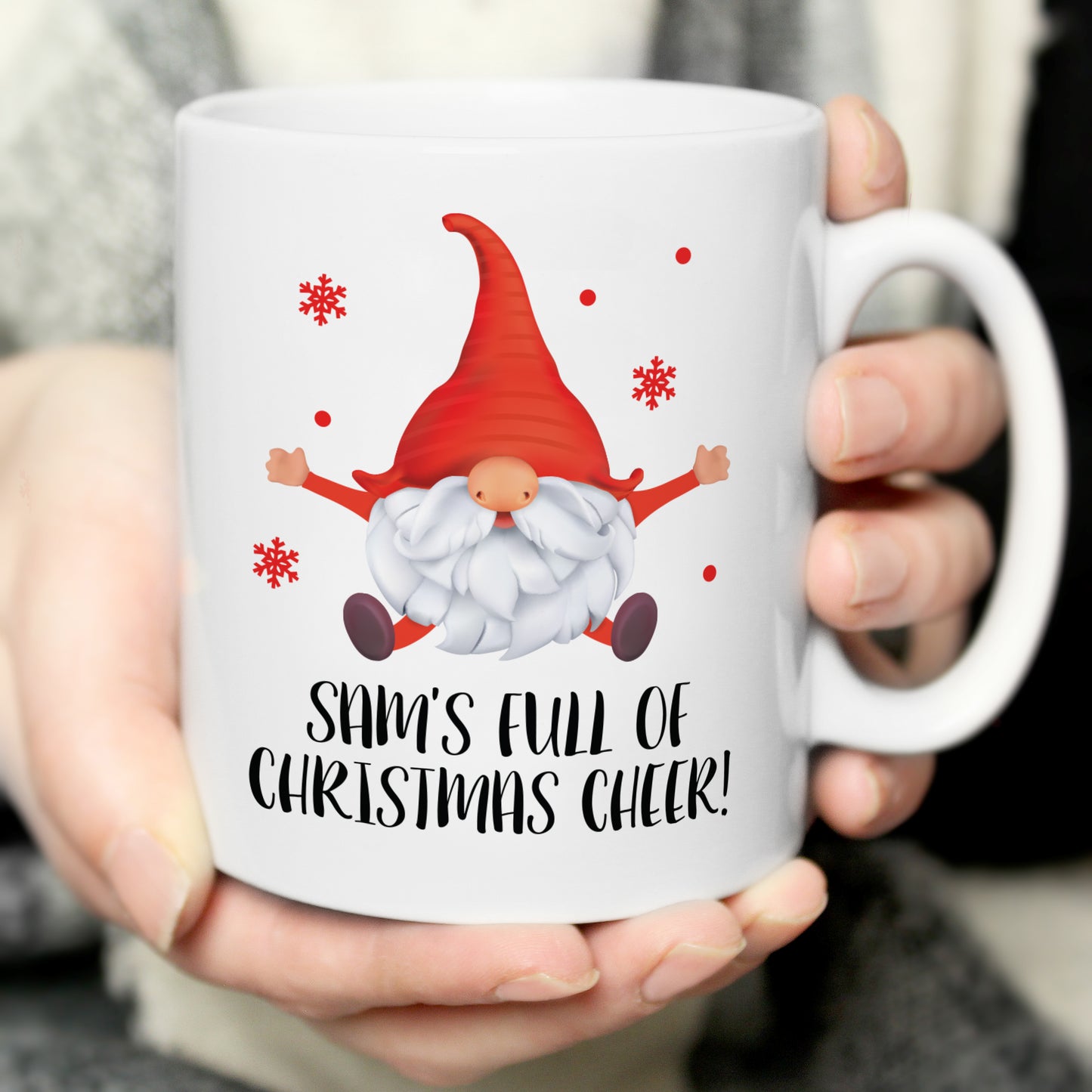 Personalised Red Gonk Christmas Mug - MK&JD Gifts