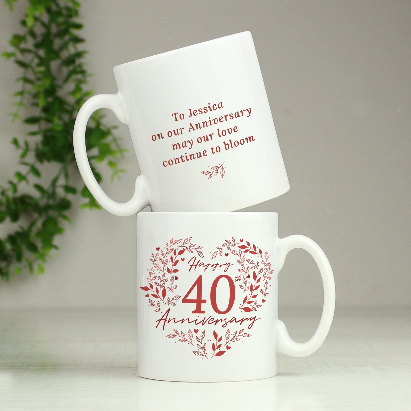 Personalised 40th Ruby Wedding Anniversary Mug - MK&JD Gifts