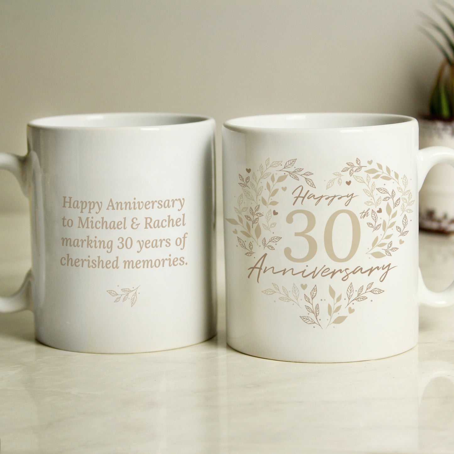 Personalised 30th Pearl Wedding Anniversary Mug - MK&JD Gifts