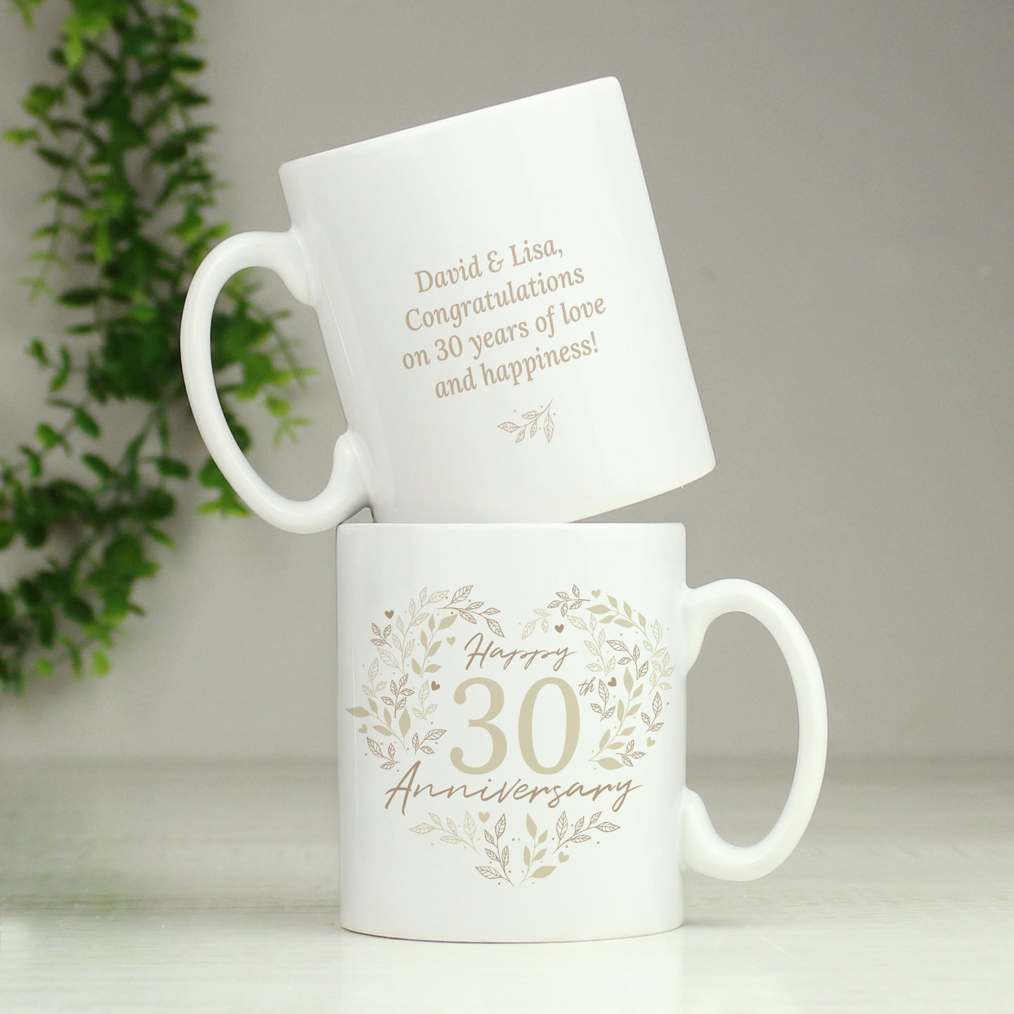 Personalised 30th Pearl Wedding Anniversary Mug - MK&JD Gifts