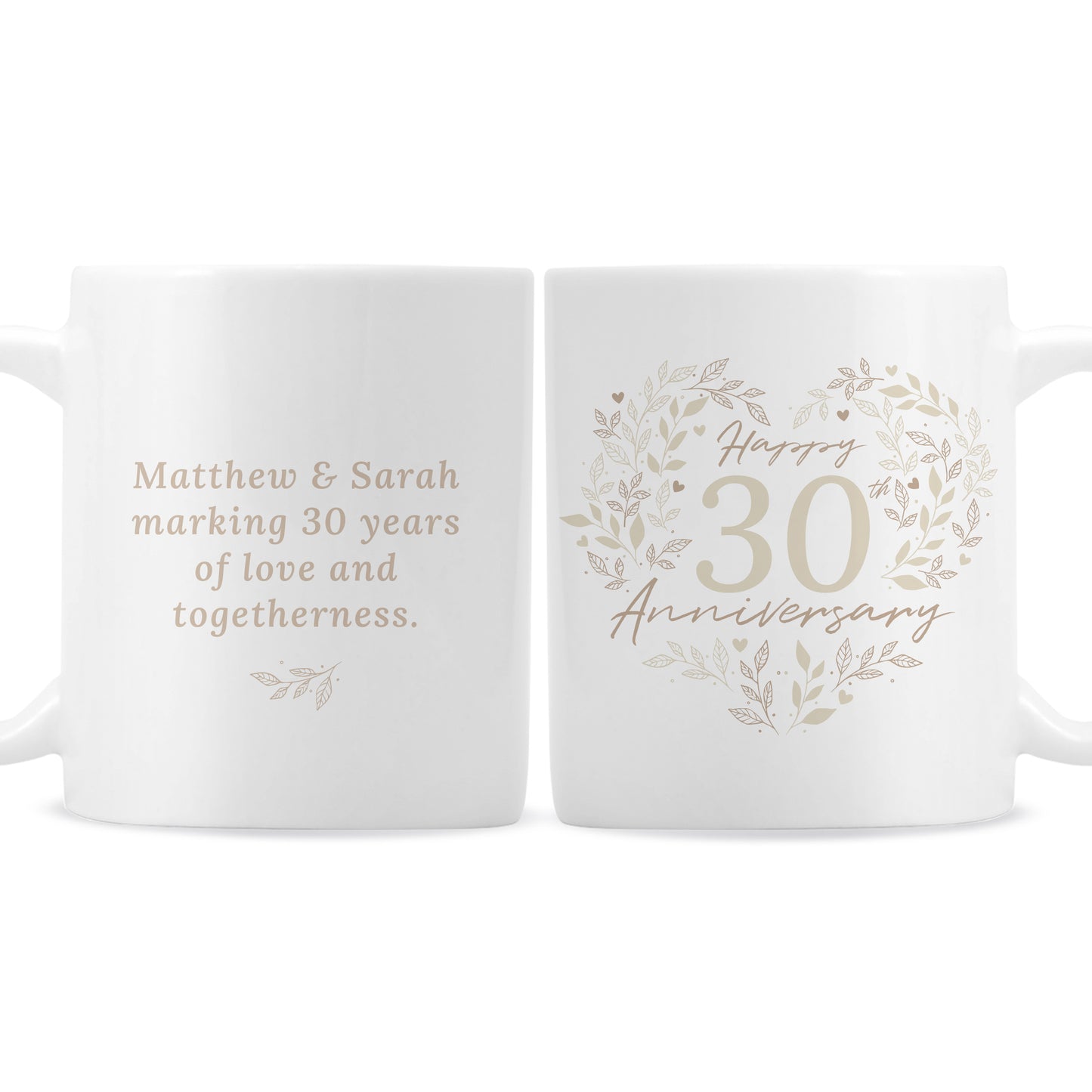 Personalised 30th Pearl Wedding Anniversary Mug - MK&JD Gifts