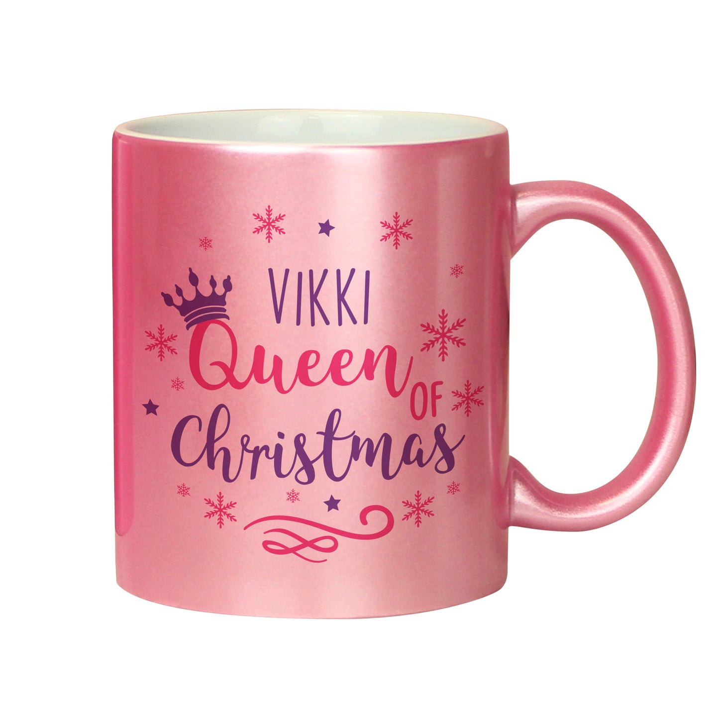 Personalised Queen Of Christmas Pink Mug - MK&JD Gifts