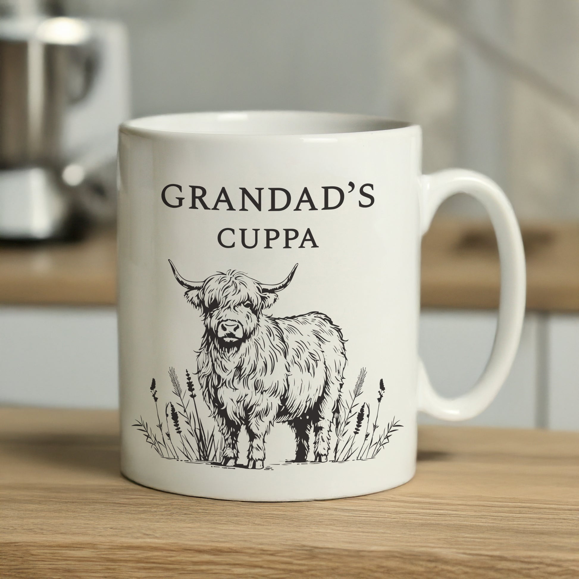 Personalised Black Highland Cow Mug - MK&JD Gifts