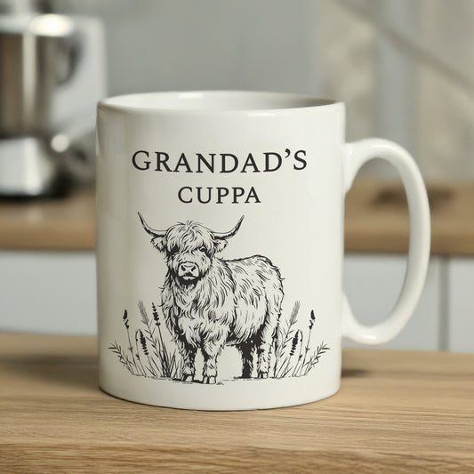 Personalised Black Highland Cow Mug - MK&JD Gifts