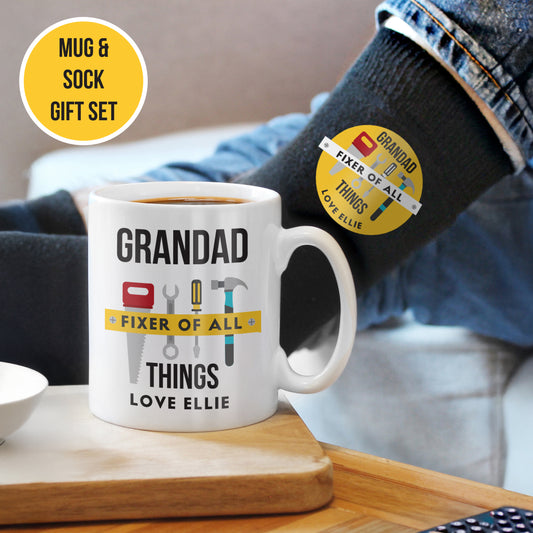 Personalised Fixer of All Things Mug & Socks Set - MK&JD Gifts