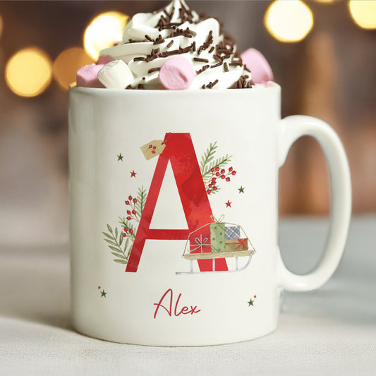 Personalised Christmas Initial Mug - MK&JD Gifts