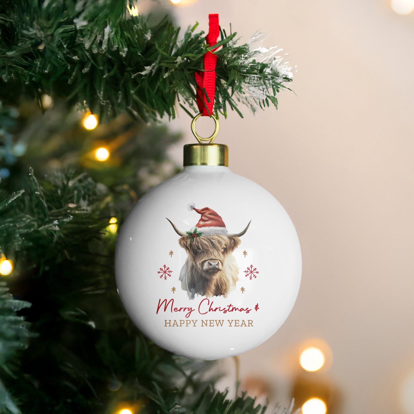 Personalised Highland Cow Christmas Bauble - MK&JD Gifts