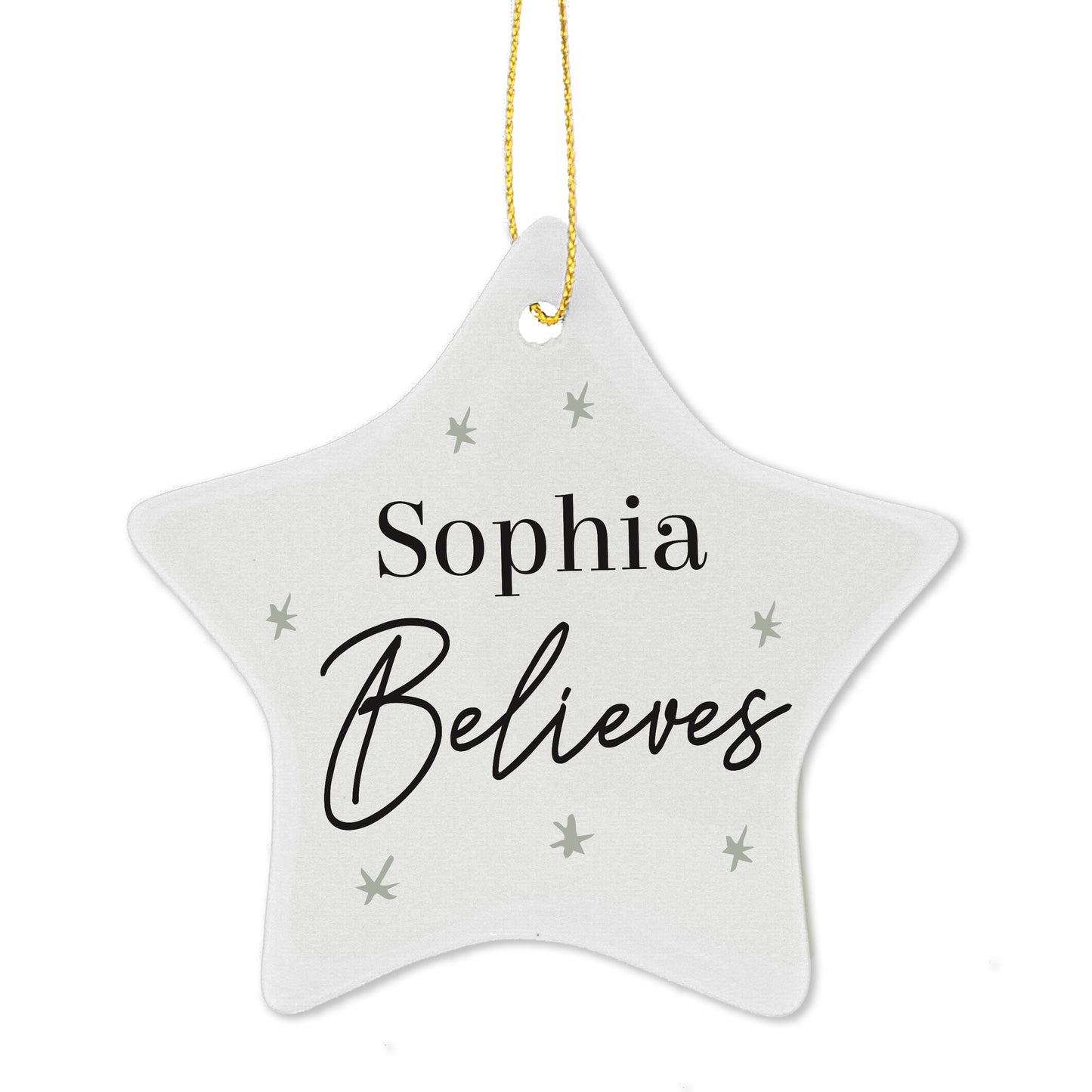Personalised Believes Ceramic Star Decoration - MK&JD Gifts