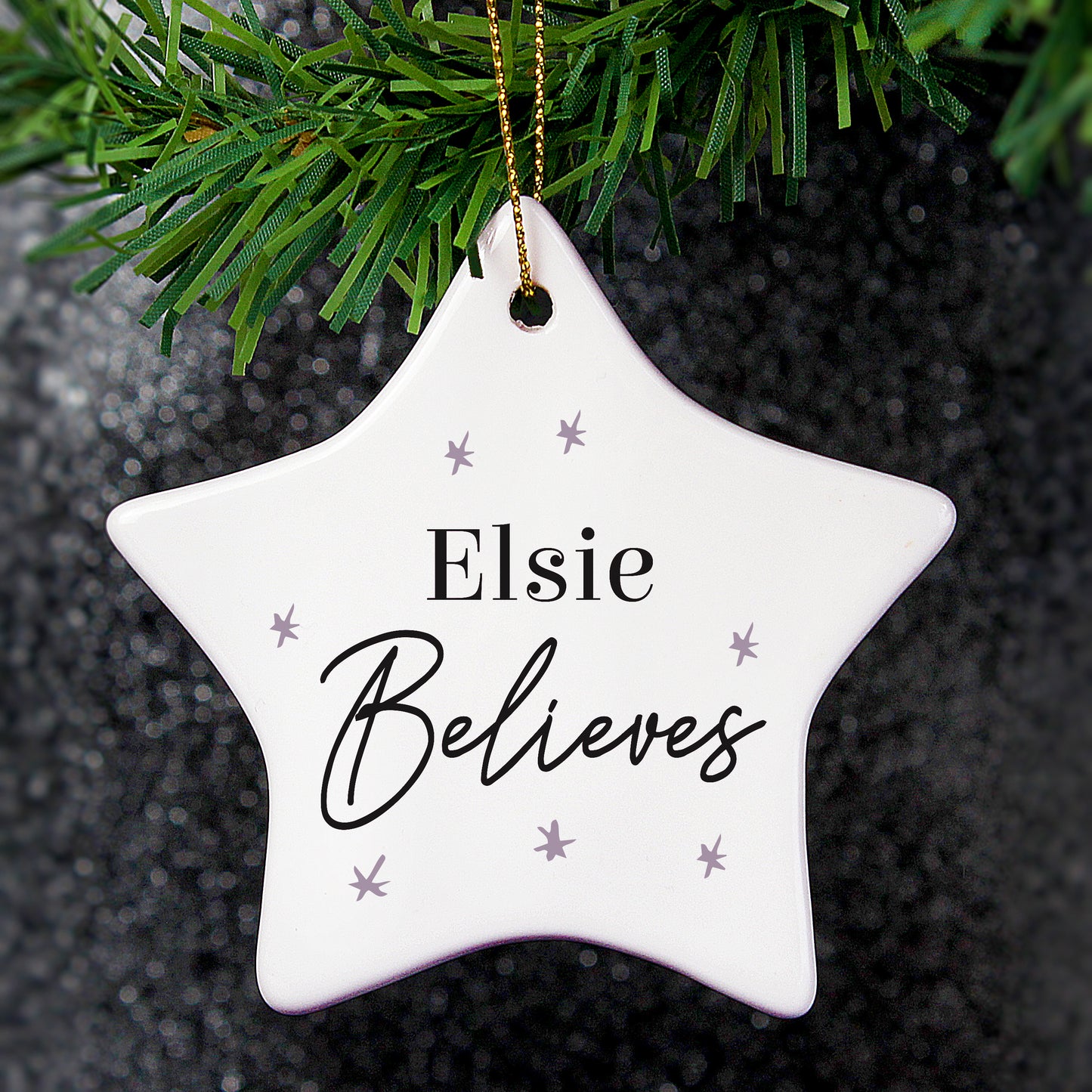 Personalised Believes Ceramic Star Decoration - MK&JD Gifts