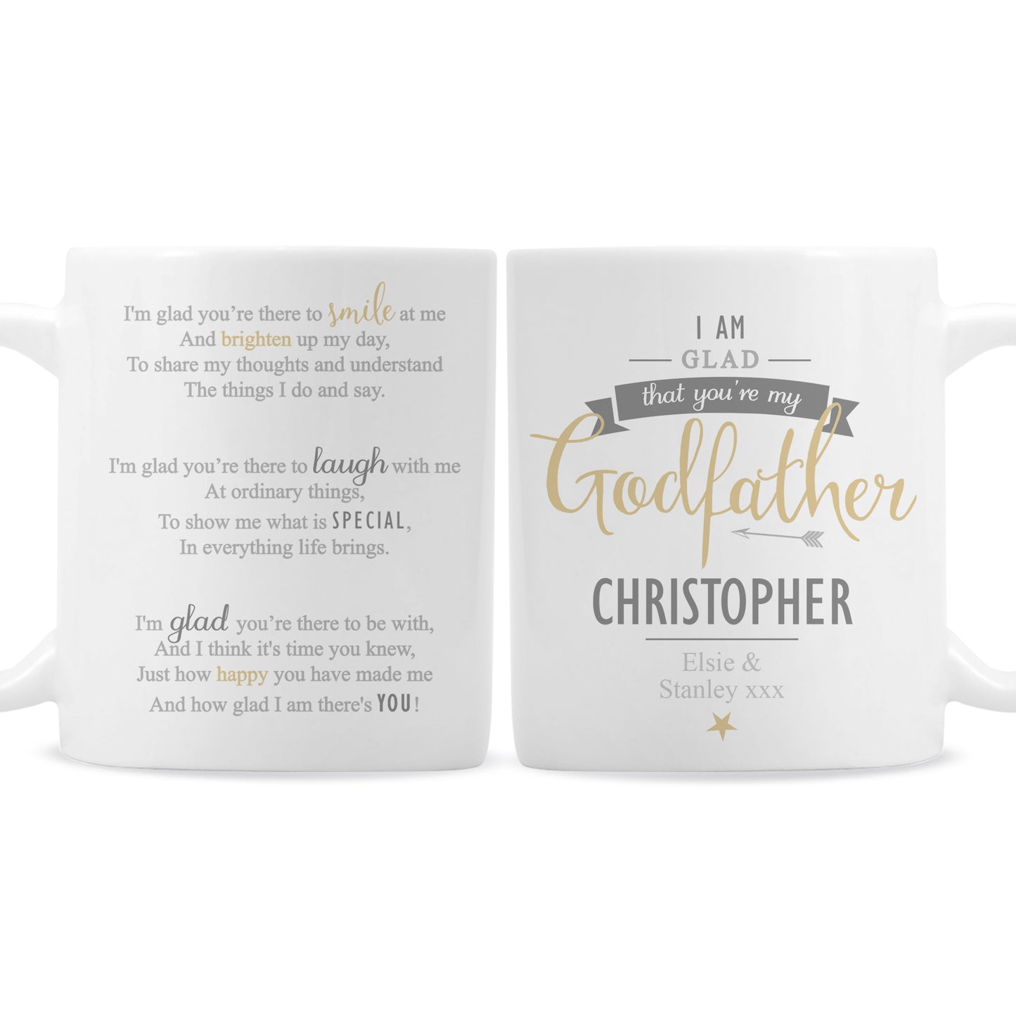 Personalised I Am Glad... Godfather Mug - MK&JD Gifts