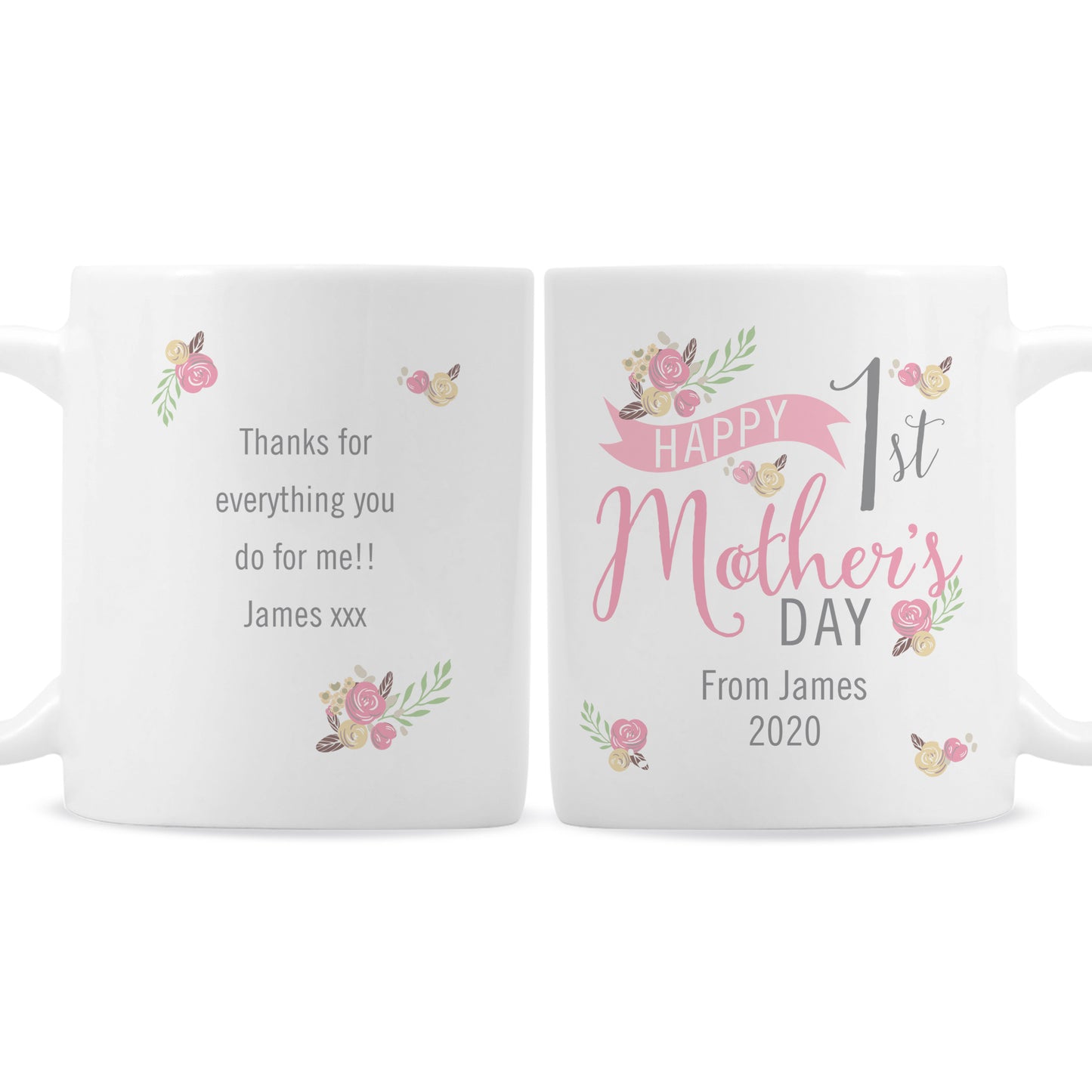Personalised Floral Bouquet 1st Mothers Day Mug - MK&JD Gifts