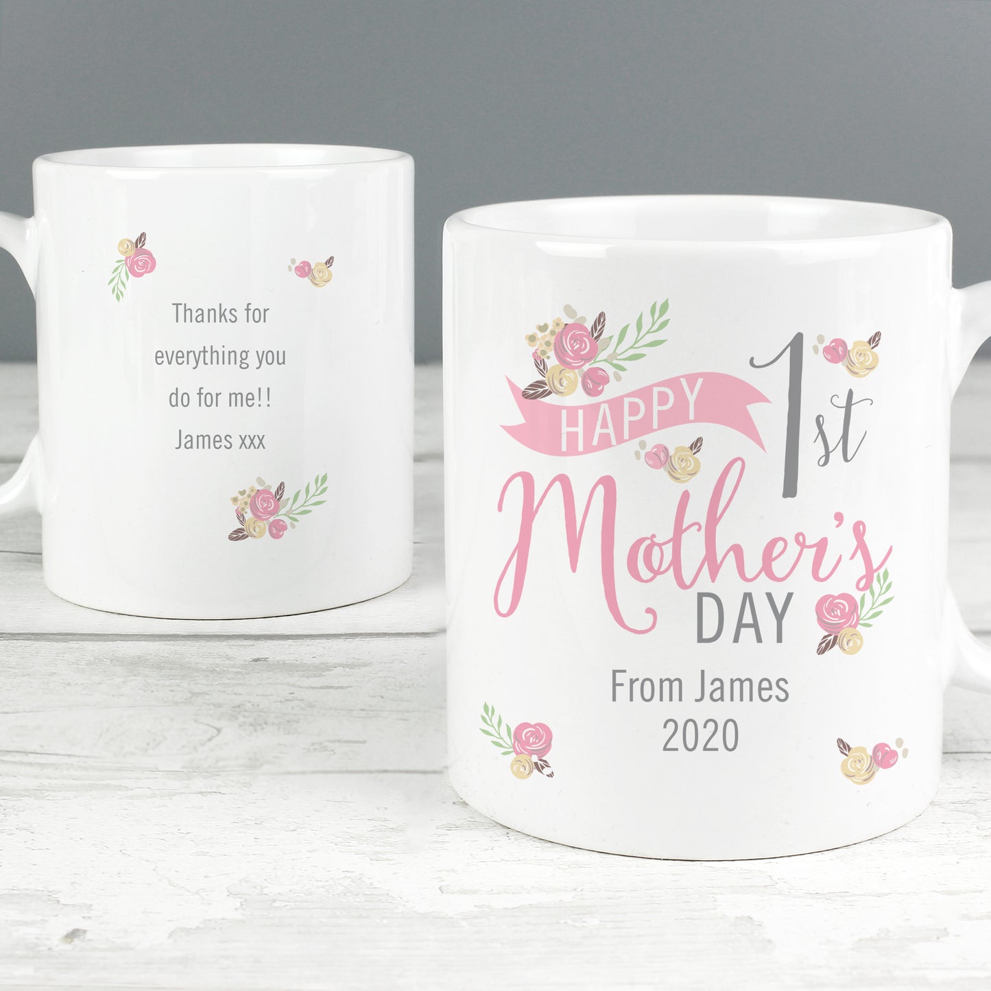 Personalised Floral Bouquet 1st Mothers Day Mug - MK&JD Gifts