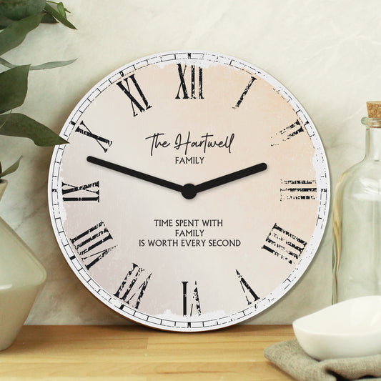 Personalised Rustic Large Wooden Clock - MK&JD Gifts