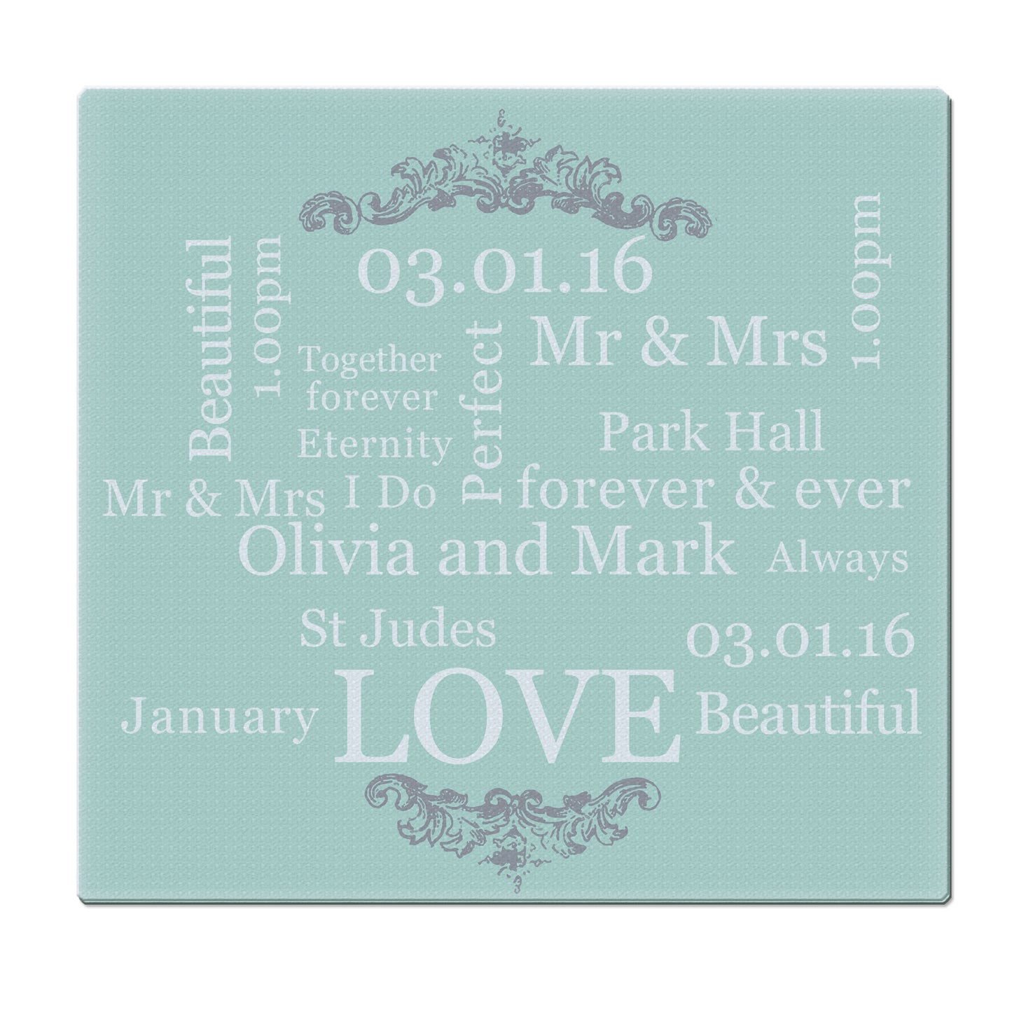 Personalised Typography Glass Chopping Board/Worktop Saver - MK&JD Gifts