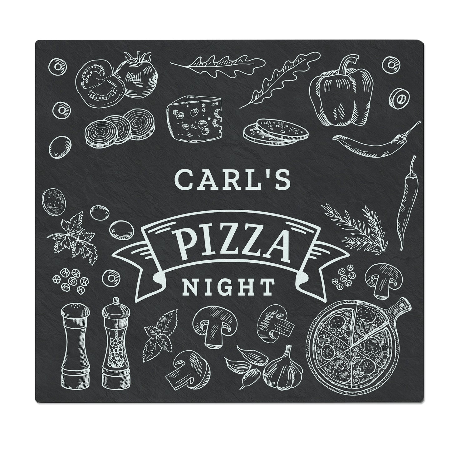 Personalised Pizza Glass Chopping Board/Worktop Saver - MK&JD Gifts
