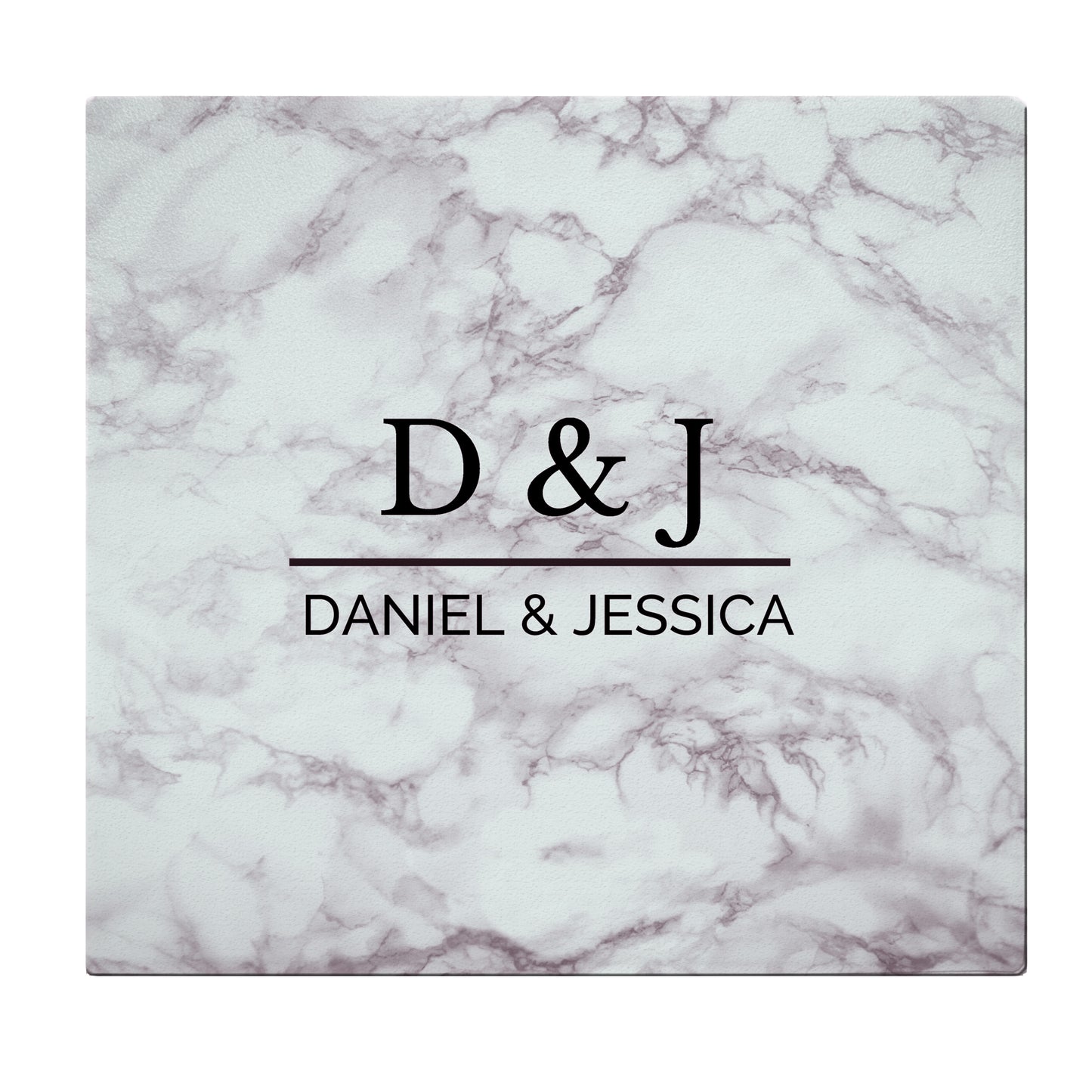 Personalised Marble Effect Glass Chopping Board/Worktop Saver - MK&JD Gifts