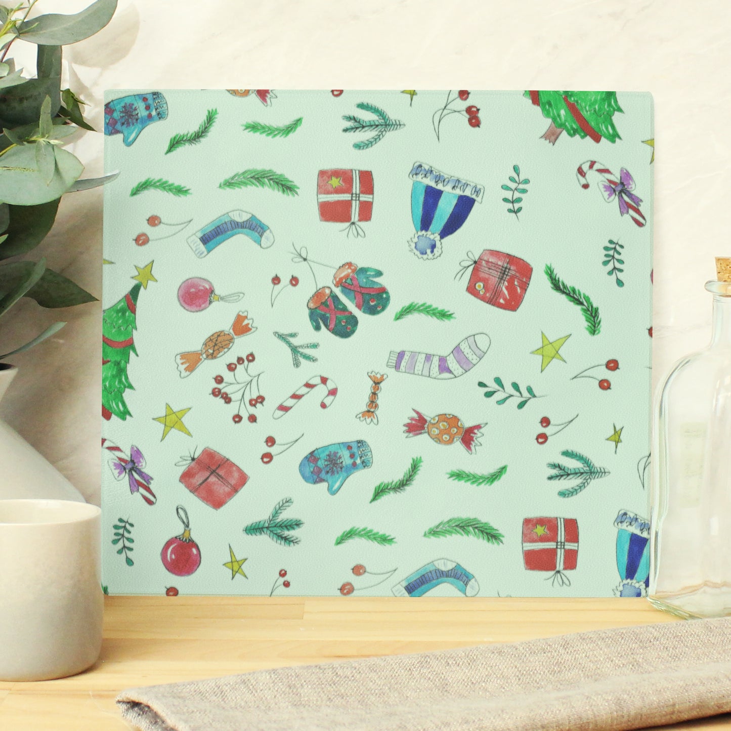 Personalised Childrens Drawing Photo Upload Glass Chopping Board/Worktop Saver - MK&JD Gifts