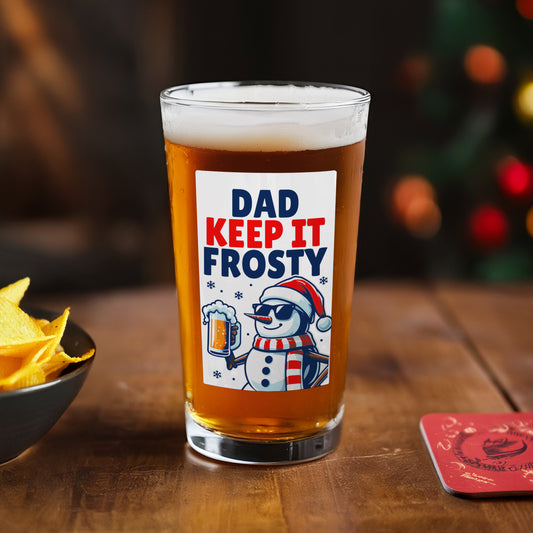 Personalised Snowman Pun Christmas Beer Glass - MK&JD Gifts