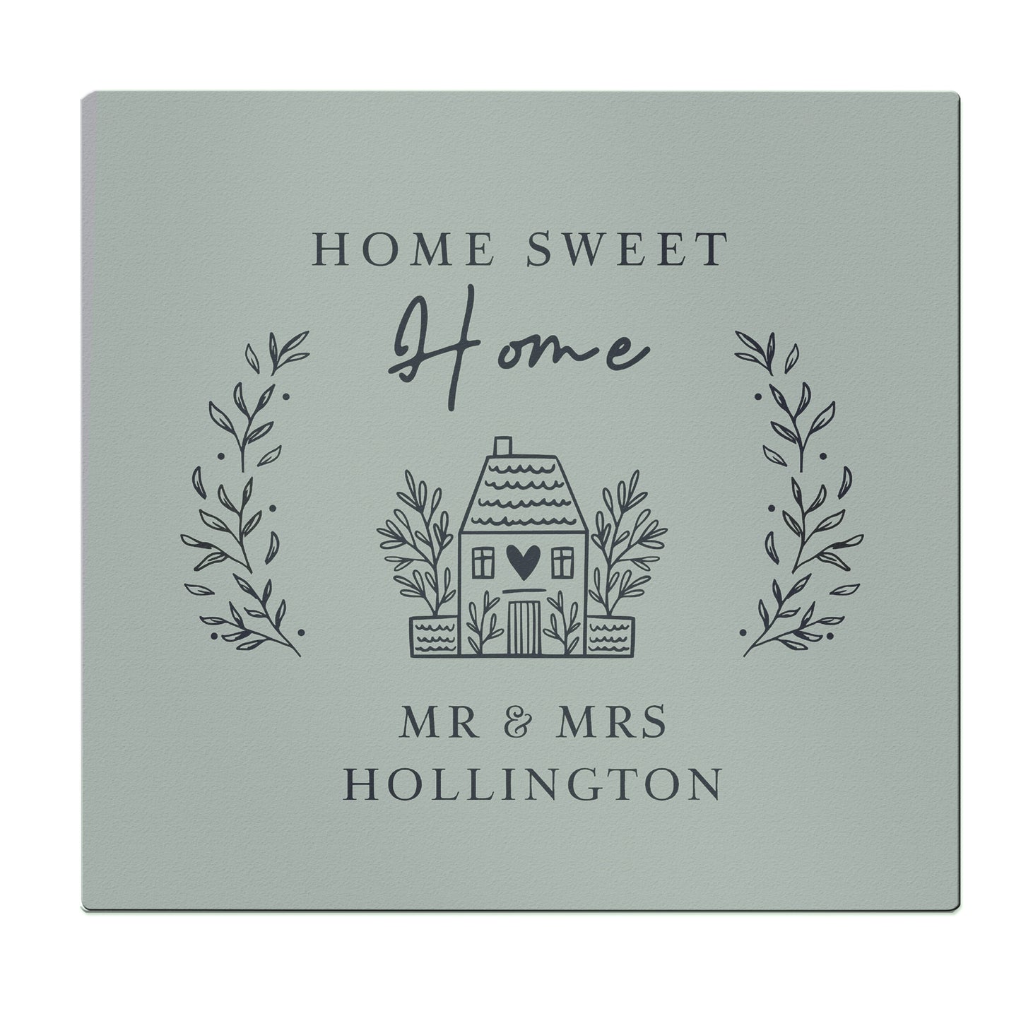 Personalised HOME Glass Chopping Board/Worktop Saver - MK&JD Gifts