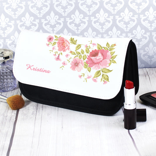 Personalised Pretty Rose Make Up Bag - MK&JD Gifts