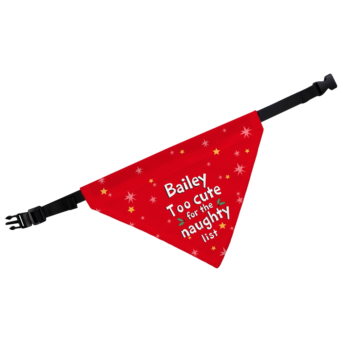 Personalised 'Too cute for the naughty list' Dog Bandana - MK&JD Gifts