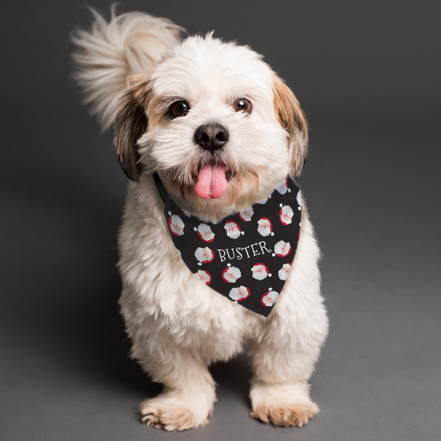 Personalised Santa Black Dog Bandana - MK&JD Gifts