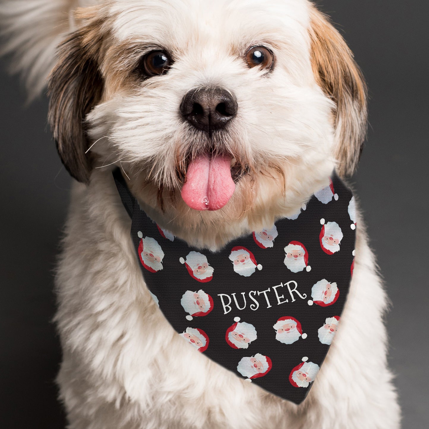 Personalised Santa Black Dog Bandana - MK&JD Gifts