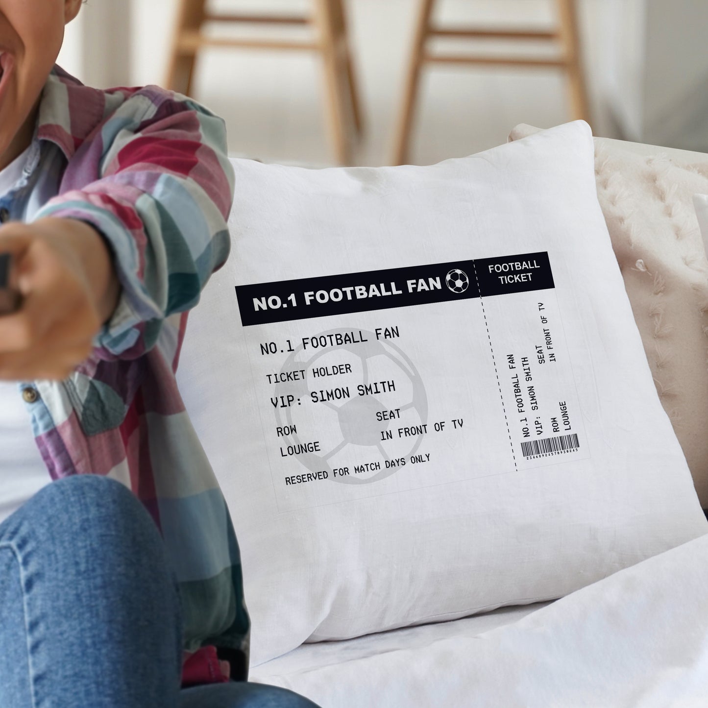 Personalised Football Ticket Cushion - MK&JD Gifts