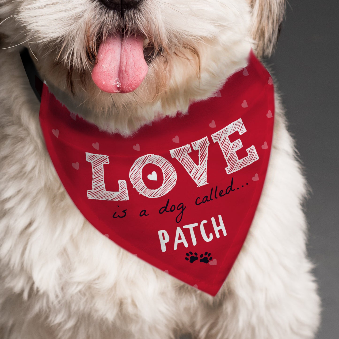 Personalised Love is... Dog Bandana - MK&JD Gifts
