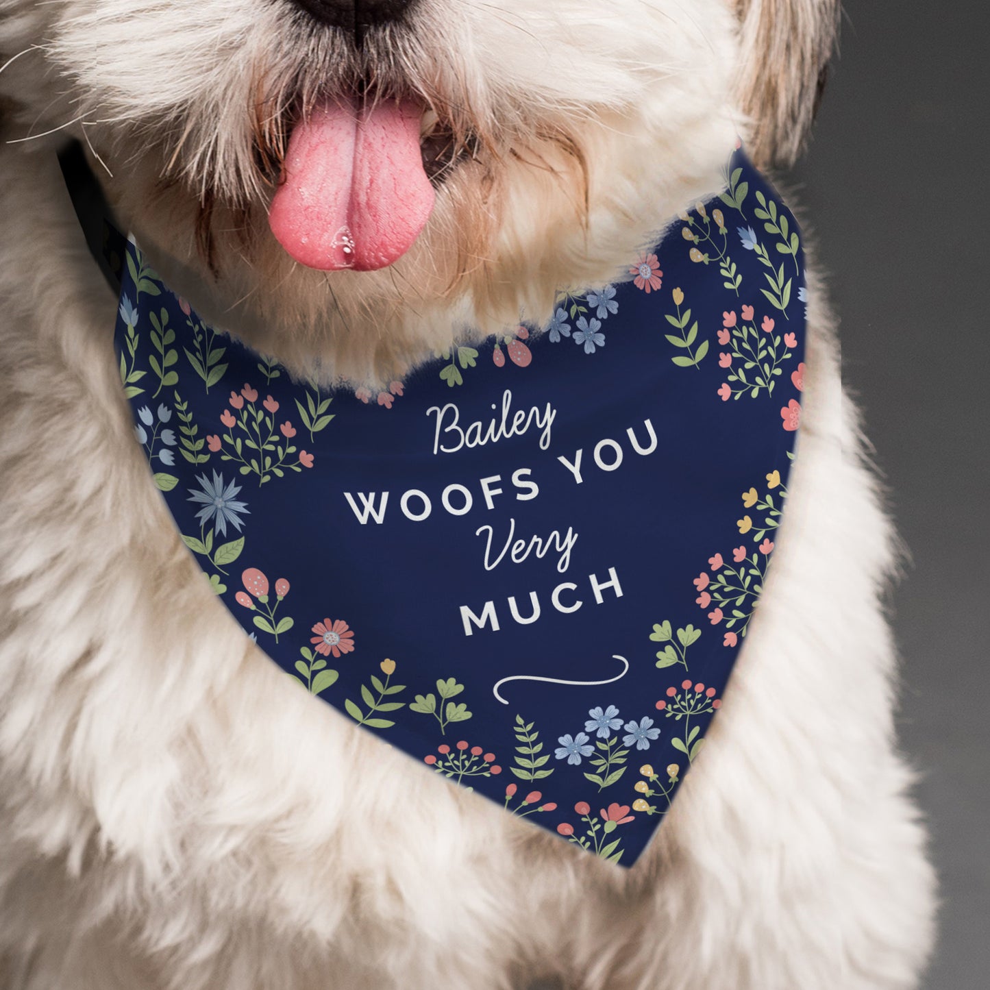 Personalised Floral Dog Bandana - MK&JD Gifts
