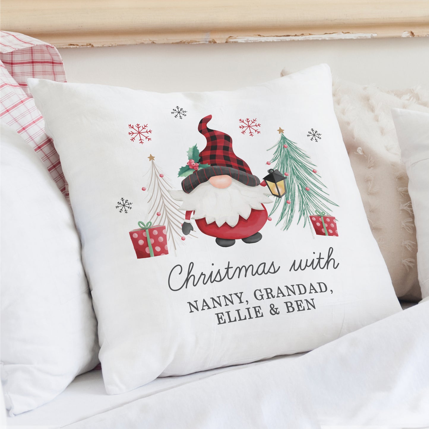Personalised Gonk Christmas Cushion - MK&JD Gifts