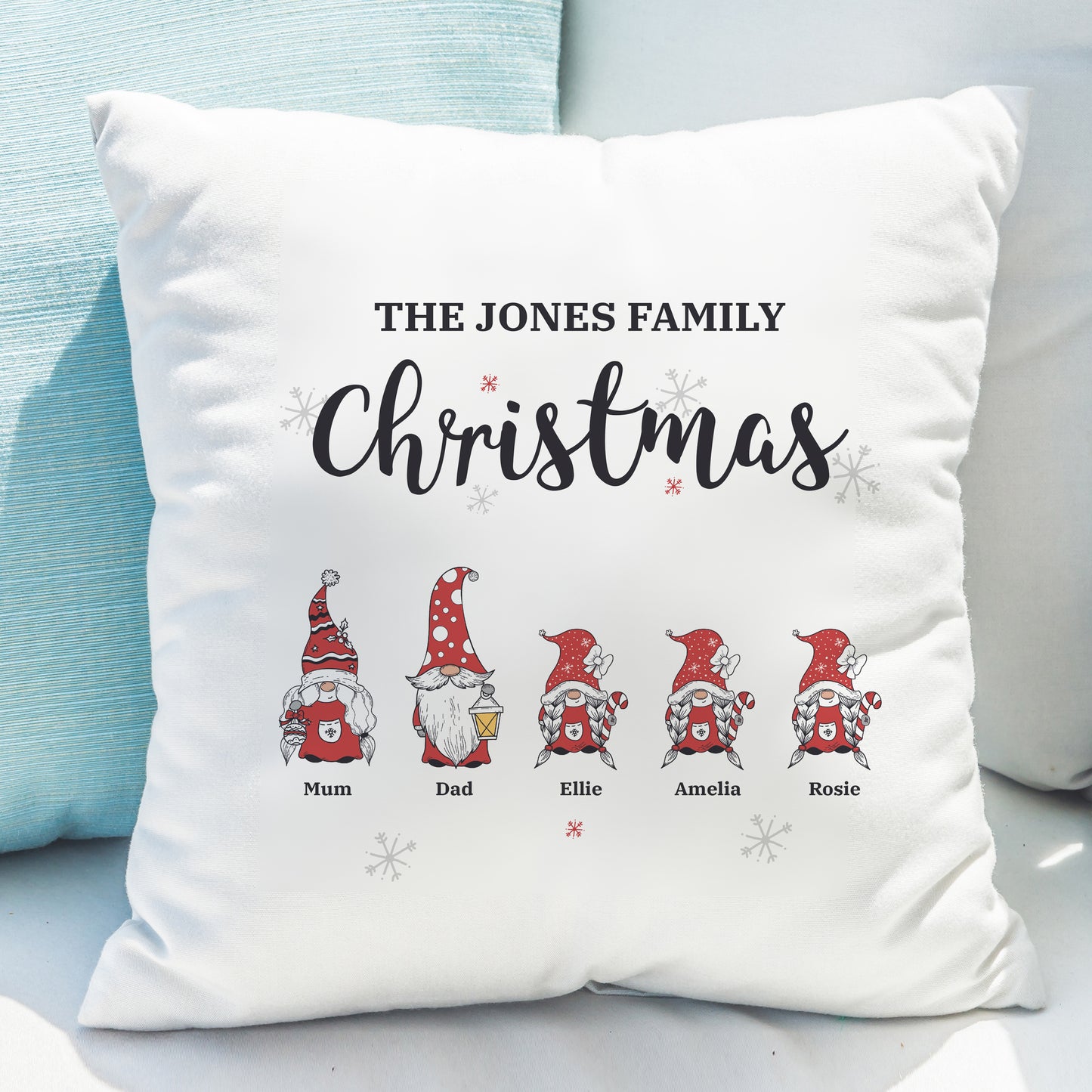 Personalised Gonk Family Christmas Cushion - MK&JD Gifts