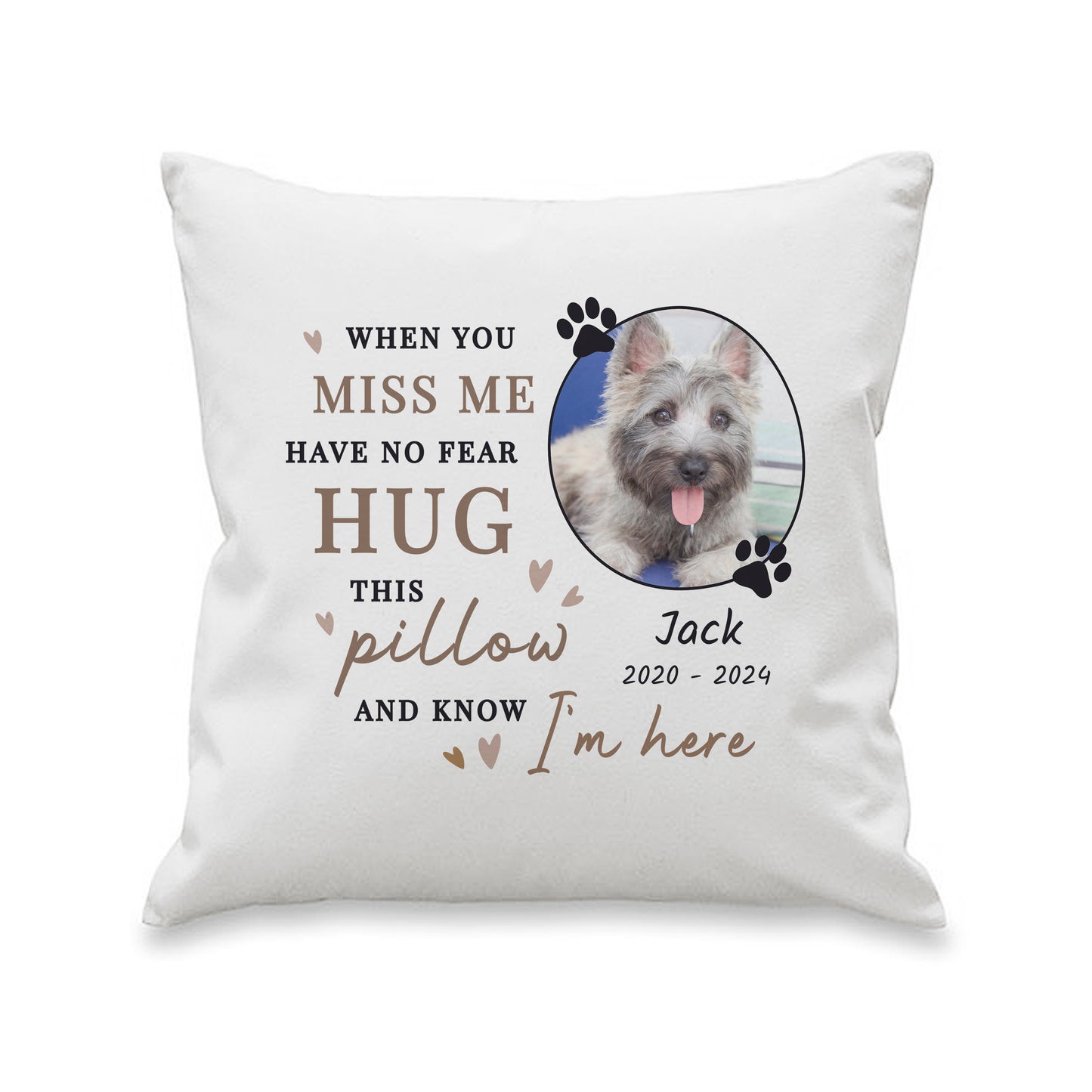 Personalised Memorial Pet Photo Upload Cushion - MK&JD Gifts