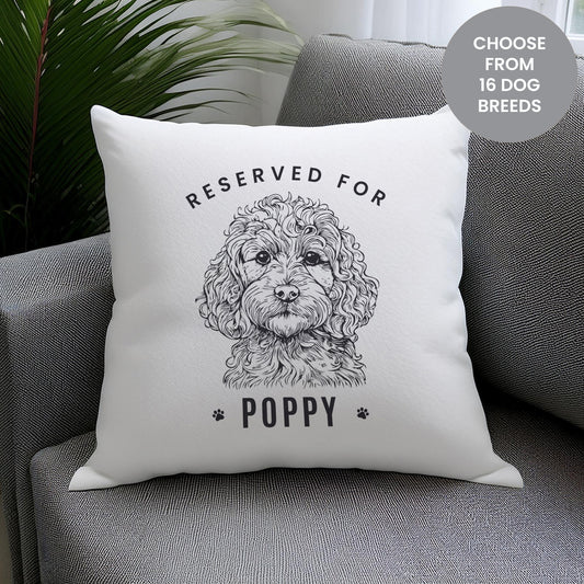 Personalised Reserved For Dog Breed Cushion - MK&JD Gifts