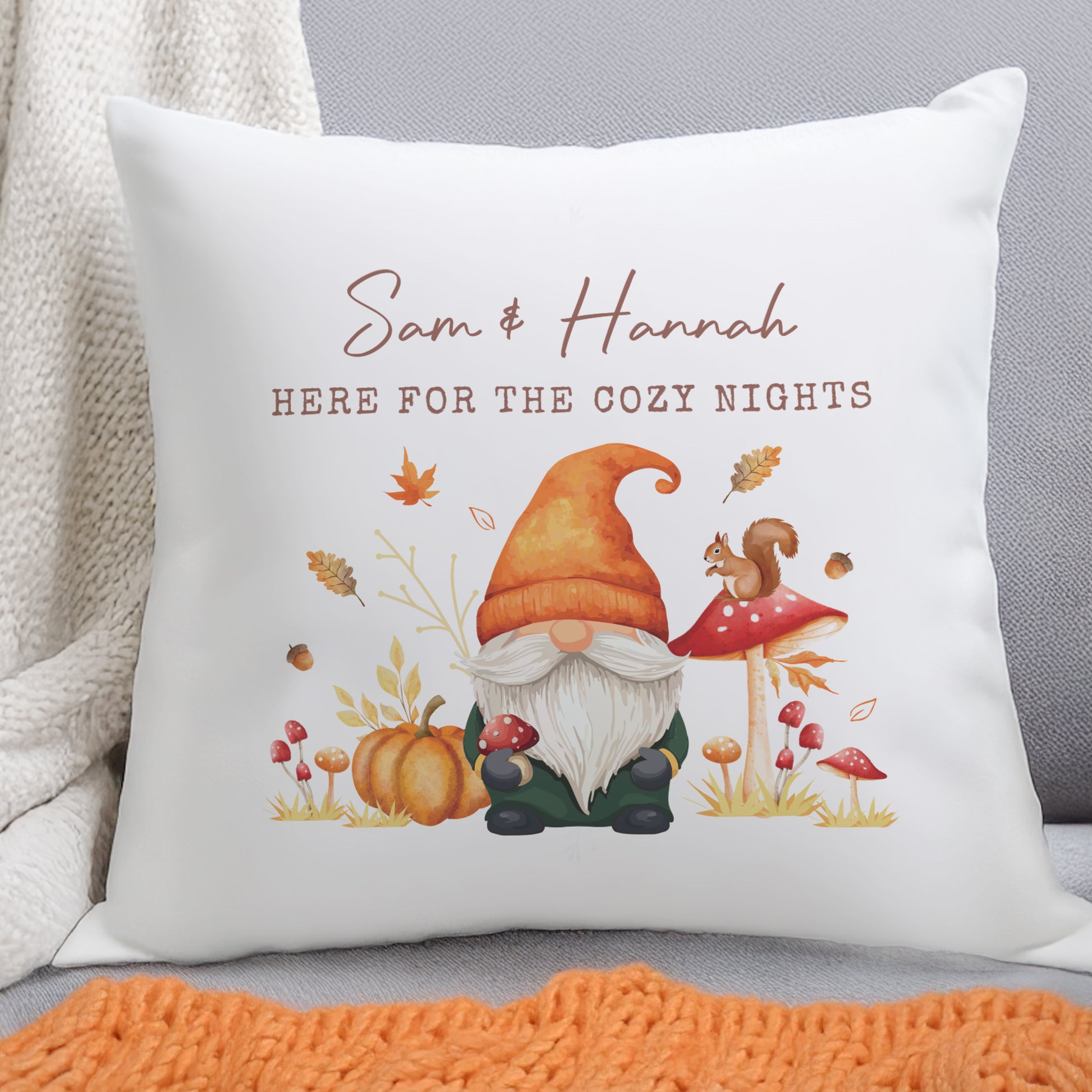 Personalised Autumn Gonk Cushion - MK&JD Gifts