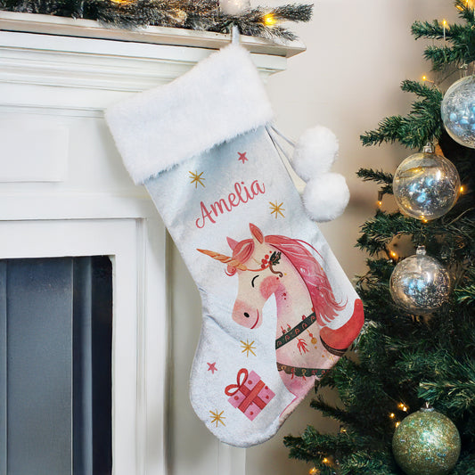 Personalised Unicorn Christmas Stocking - MK&JD Gifts