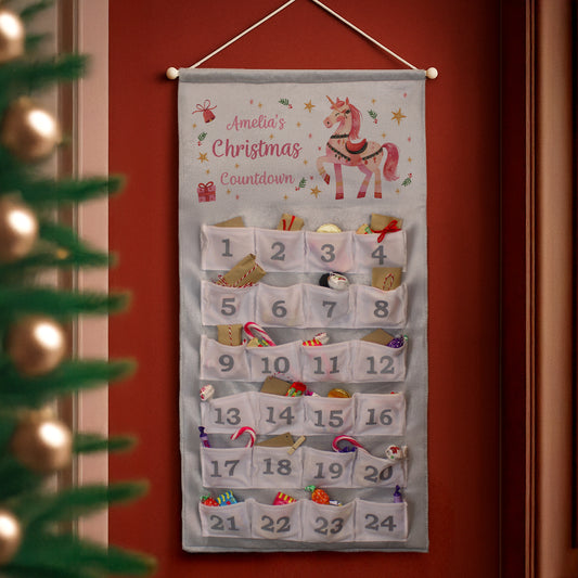 Personalised Unicorn Christmas Advent Calendar - MK&JD Gifts