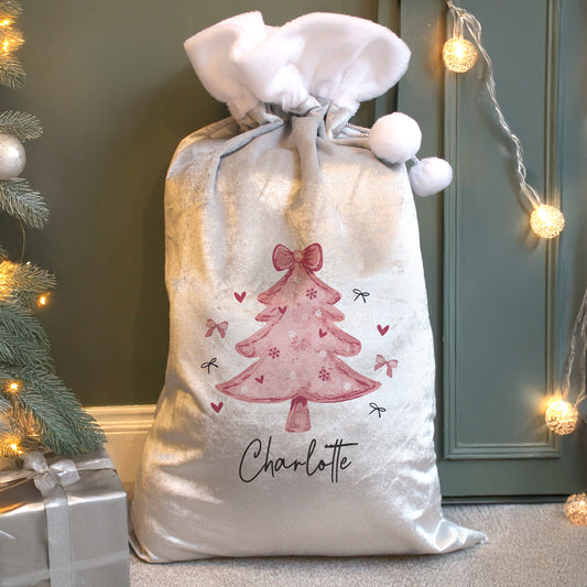 Personalised Pink Christmas Tree Sack - MK&JD Gifts