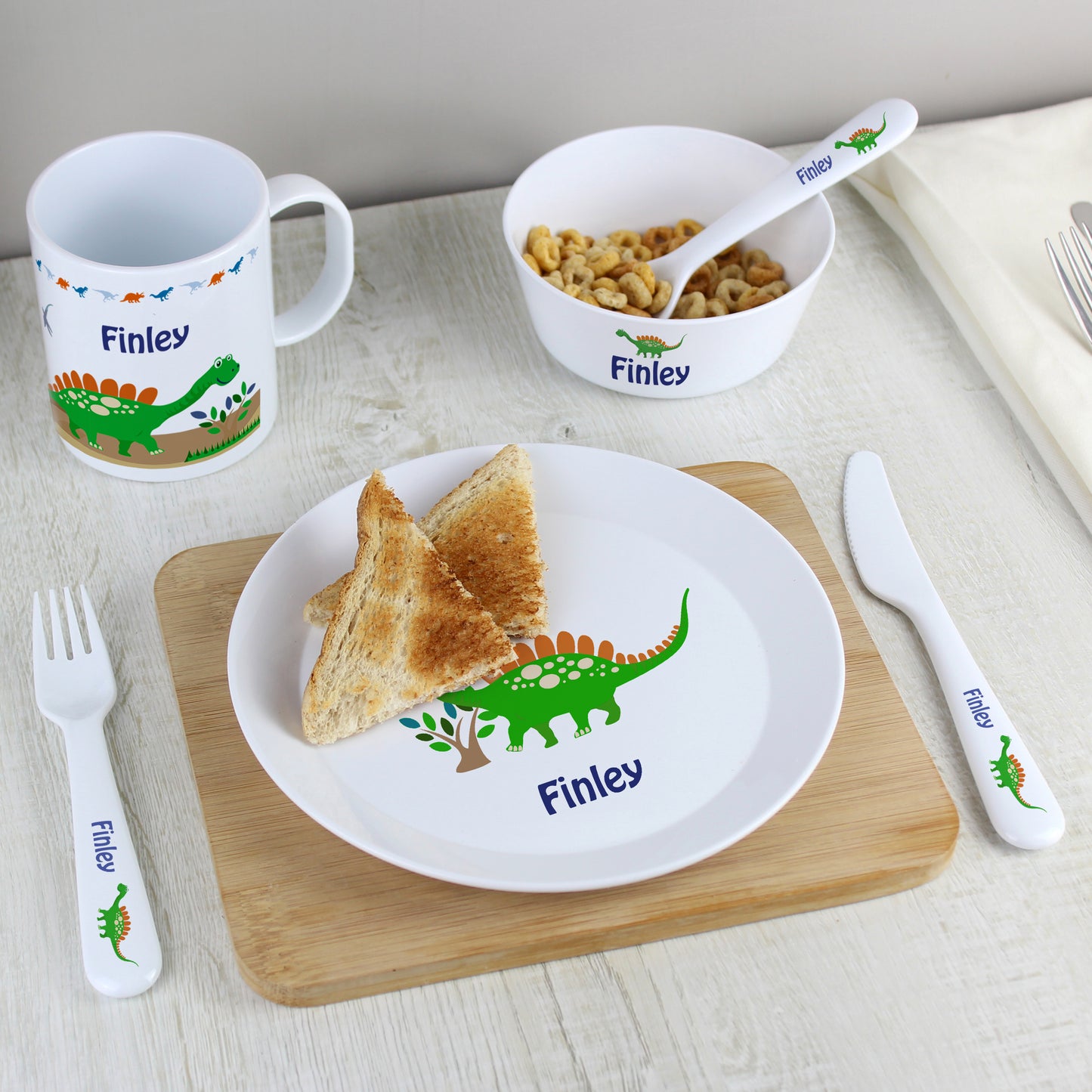 Personalised Dinosaur Plastic Plate - MK&JD Gifts