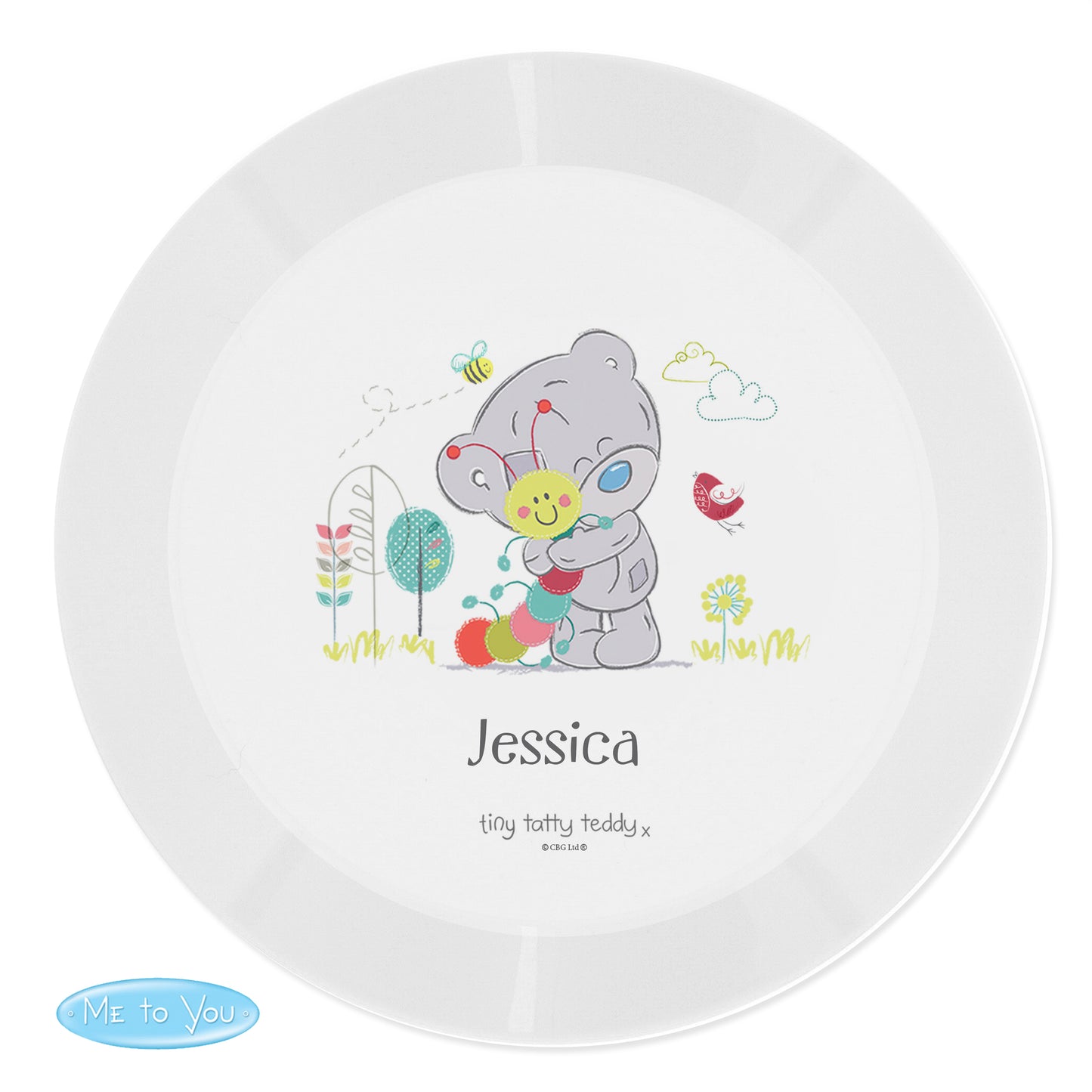 Personalised Tiny Tatty Teddy Cuddle Bug Plastic Plate - MK&JD Gifts