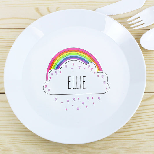 Personalised Rainbow Plastic Plate - MK&JD Gifts