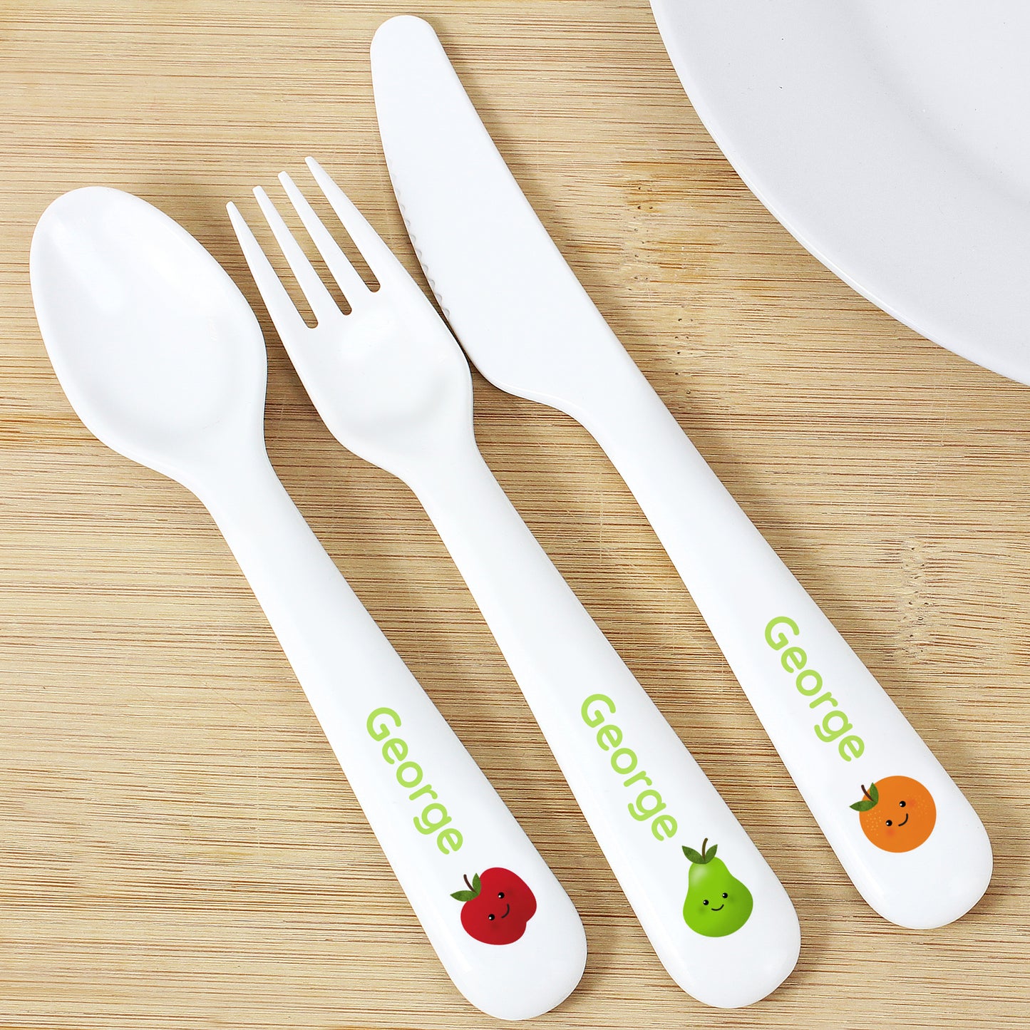 Personalised Healthy Eating Plastic Cutlery - MK&JD Gifts