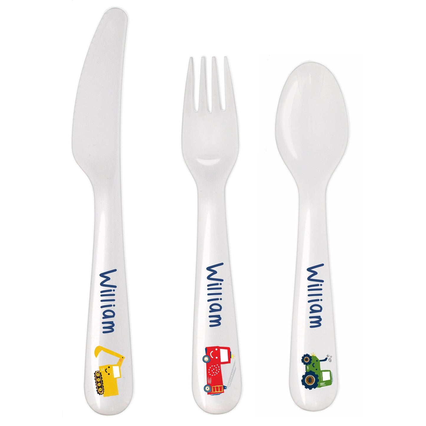 Personalised Vehicles Plastic Cutlery - MK&JD Gifts