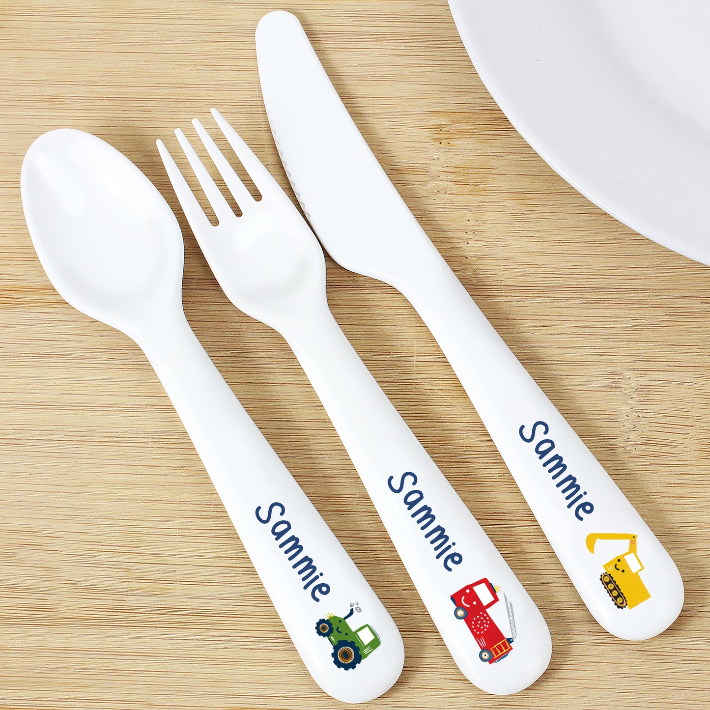 Personalised Vehicles Plastic Cutlery - MK&JD Gifts