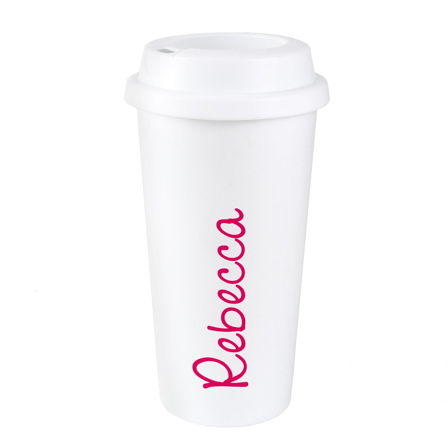 Personalised Pink Name Insulated Reusable Eco Travel Cup - MK&JD Gifts