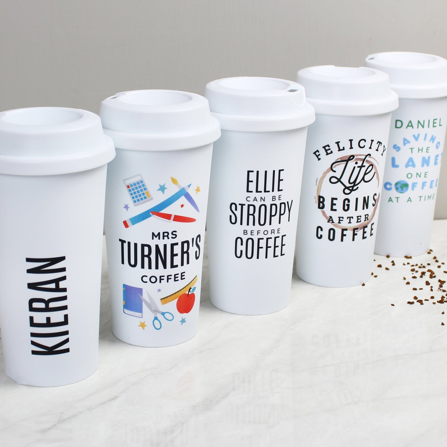 Personalised 'Saving the Planet' Insulated Reusable Eco Travel Cup - MK&JD Gifts