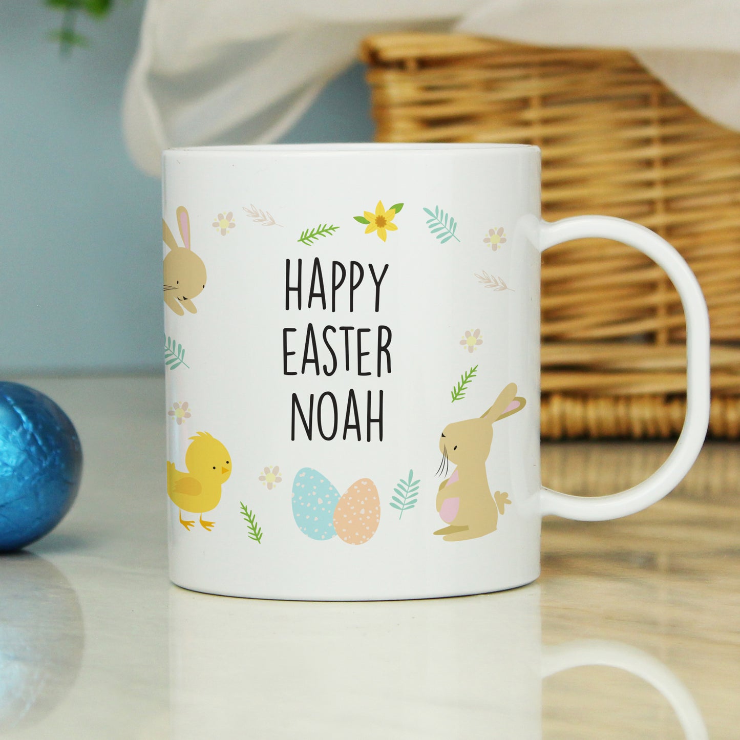 Personalised Easter Bunny Plastic Mug - MK&JD Gifts