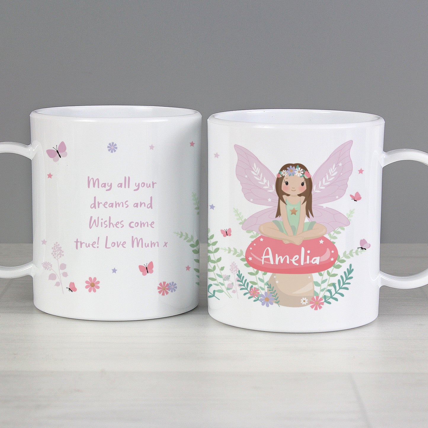 Personalised Toadstool Fairy Plastic Mug - MK&JD Gifts