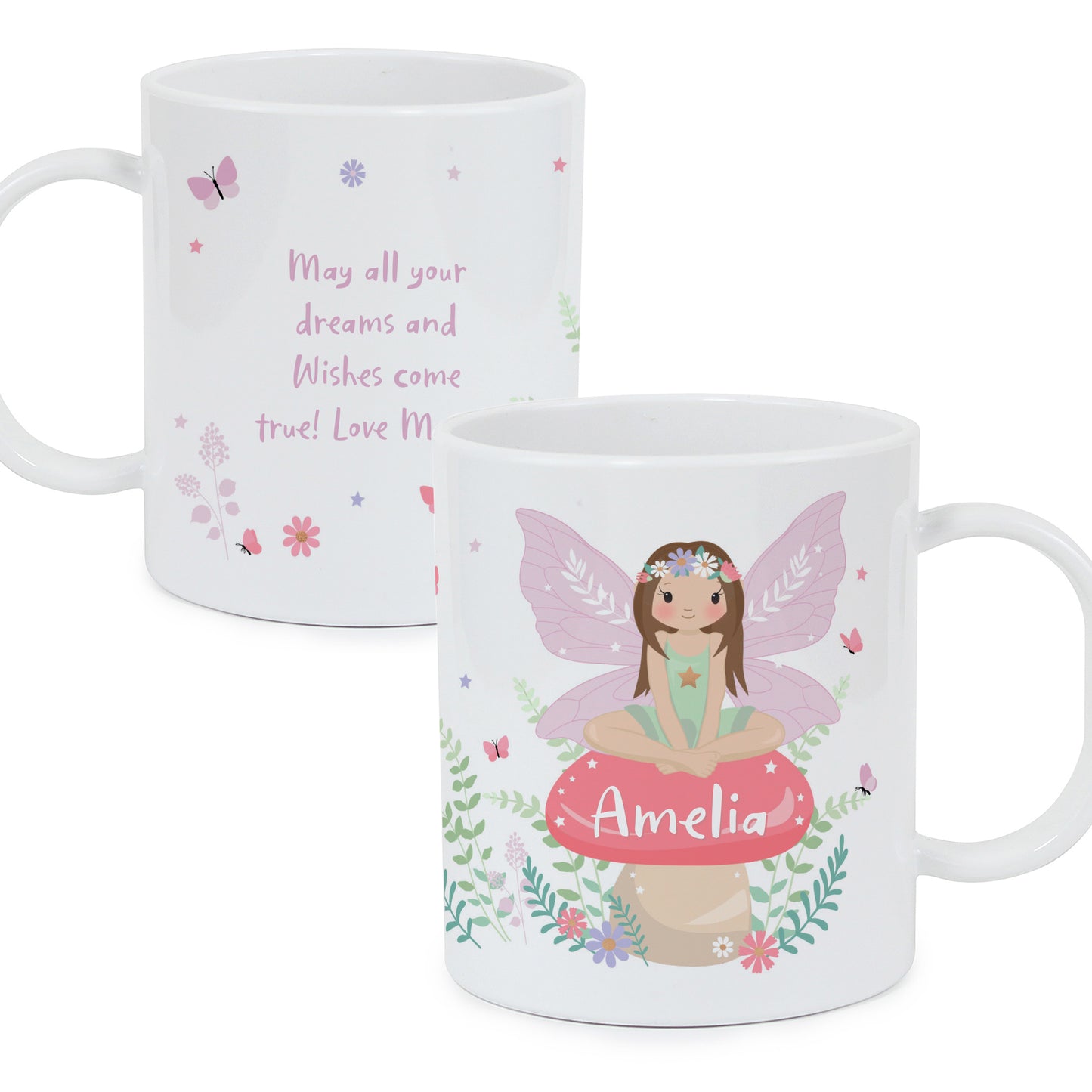 Personalised Toadstool Fairy Plastic Mug - MK&JD Gifts