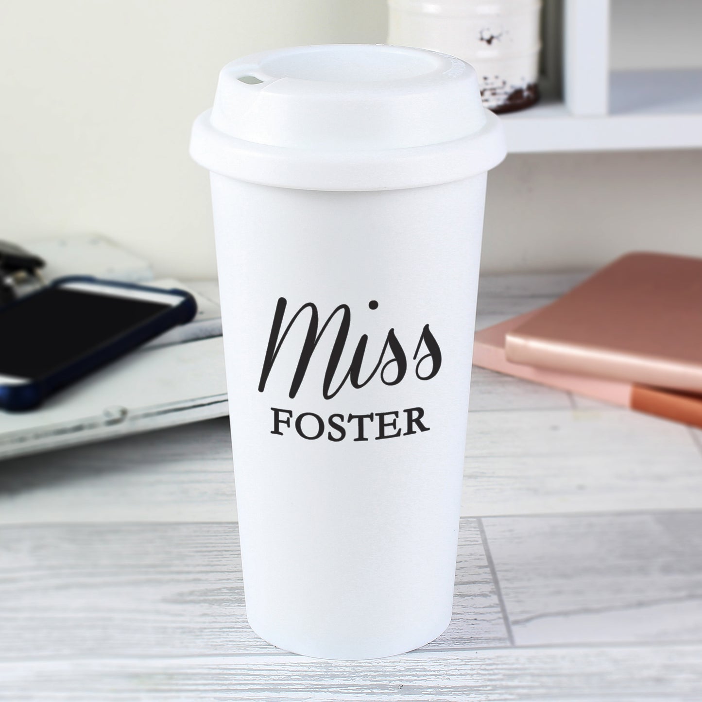 Personalised Free Text Insulated Reusable Eco Travel Cup - MK&JD Gifts